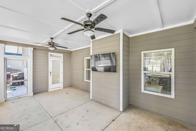 view of patio / terrace featuring ceiling fan