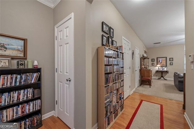 hall featuring hardwood / wood-style flooring