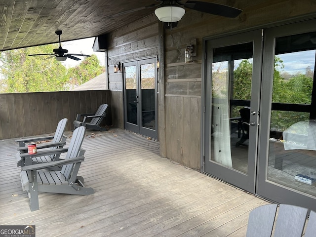 330 E Second St, Blue Ridge, GA 30513 - wooden deck featuring french doors and a ceiling fan