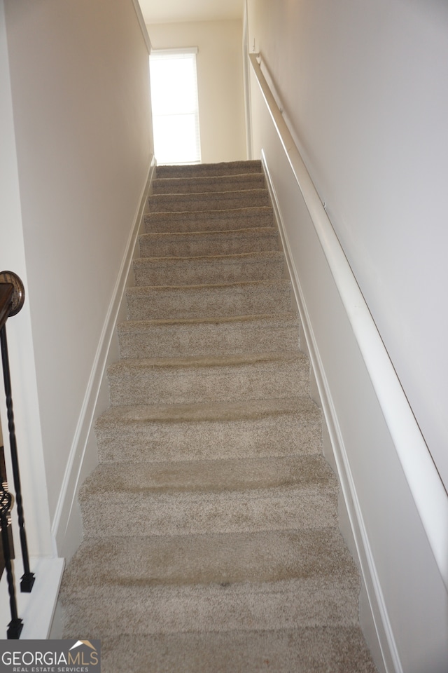 stairs with carpet floors