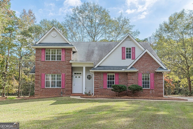 view of front of house with a front yard