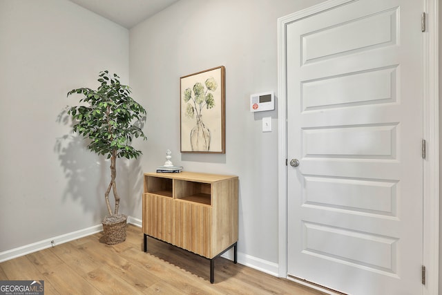 foyer with hardwood / wood-style floors