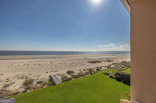 view of water feature featuring a view of the beach