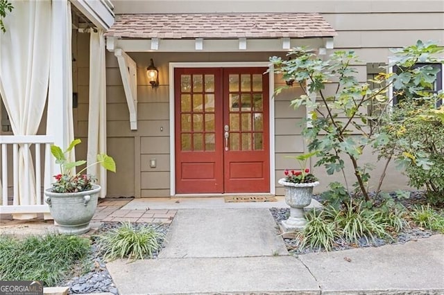 entrance to property with french doors