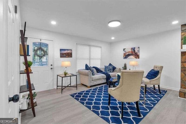 living room featuring hardwood / wood-style flooring