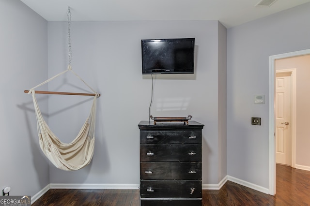 interior space with hardwood / wood-style floors