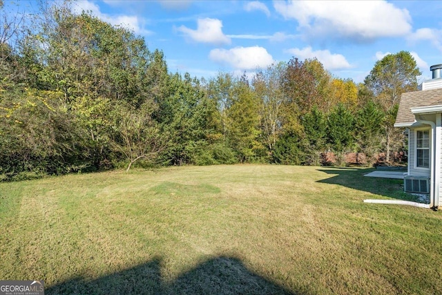 view of yard with central AC