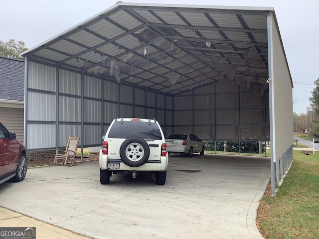 view of vehicle parking featuring a carport