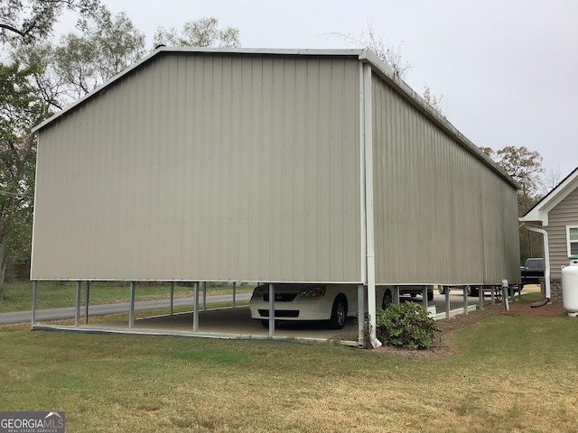 view of home's exterior with a yard