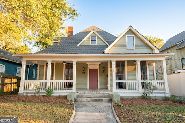 view of front of home featuring a porch