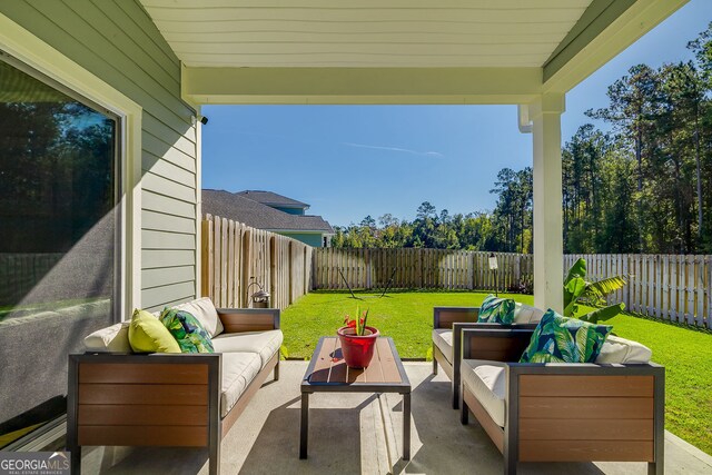 view of patio / terrace with an outdoor hangout area