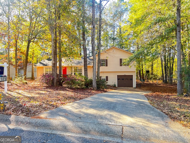 tri-level home with a garage