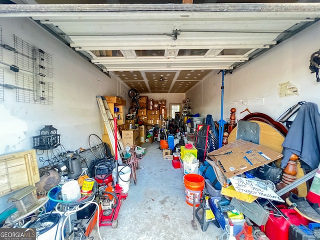 view of garage