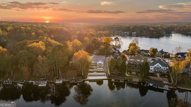 property view of water featuring a residential view