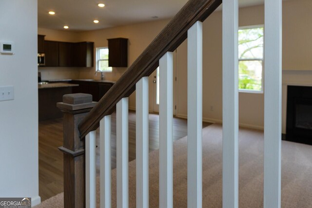 89 Hampton Ridge Way, Jefferson, GA 30549 - stairs featuring recessed lighting and wood finished floors