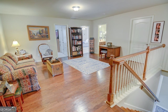 living room featuring light hardwood / wood-style floors