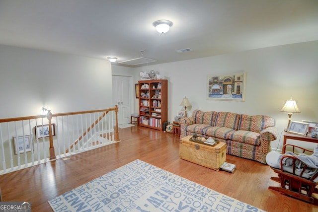 living room featuring hardwood / wood-style flooring