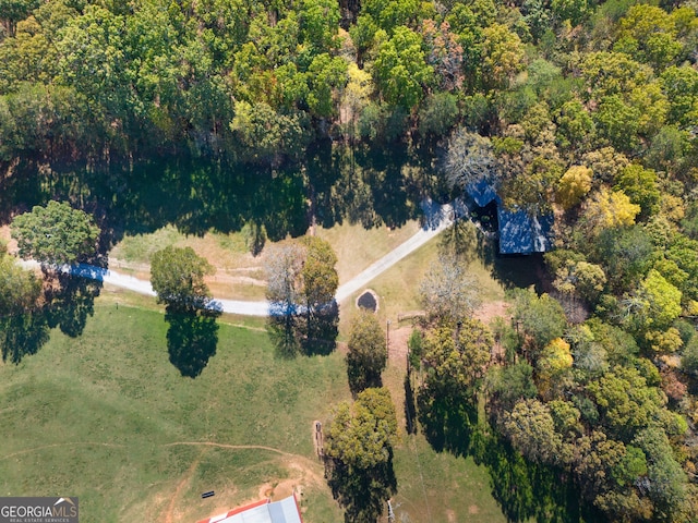 bird's eye view featuring a rural view