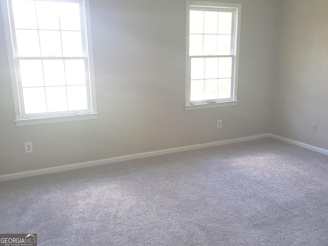 view of carpeted spare room