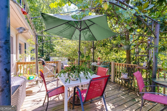 view of wooden deck