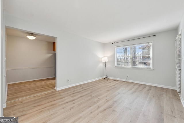 empty room featuring light wood-type flooring