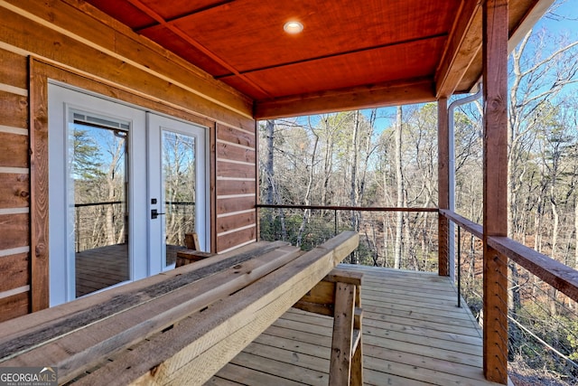 deck featuring french doors