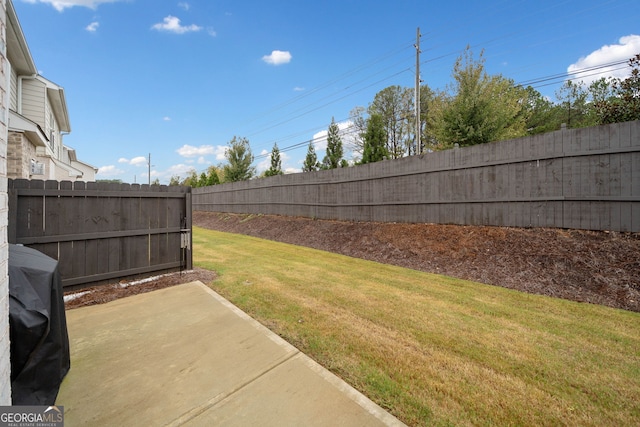 view of yard with a patio area