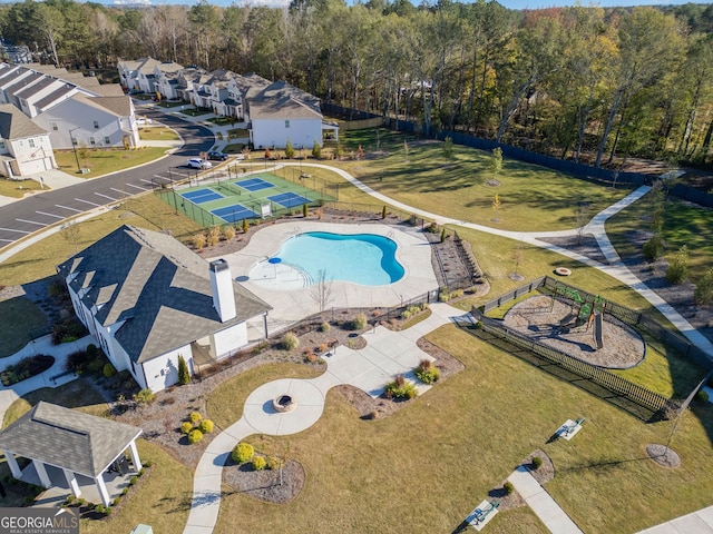 birds eye view of property