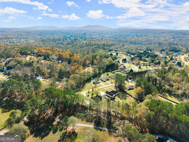 bird's eye view featuring a mountain view