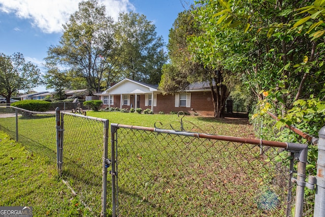 view of front of home with a front yard