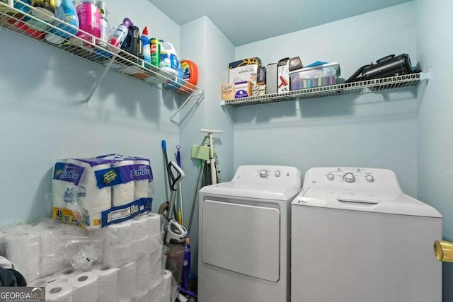 laundry area featuring independent washer and dryer