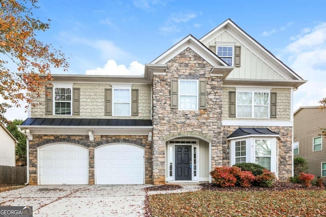 view of front of house with a garage