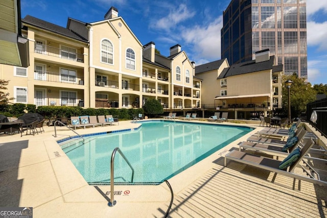 view of pool with a patio