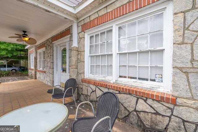 view of patio / terrace with ceiling fan