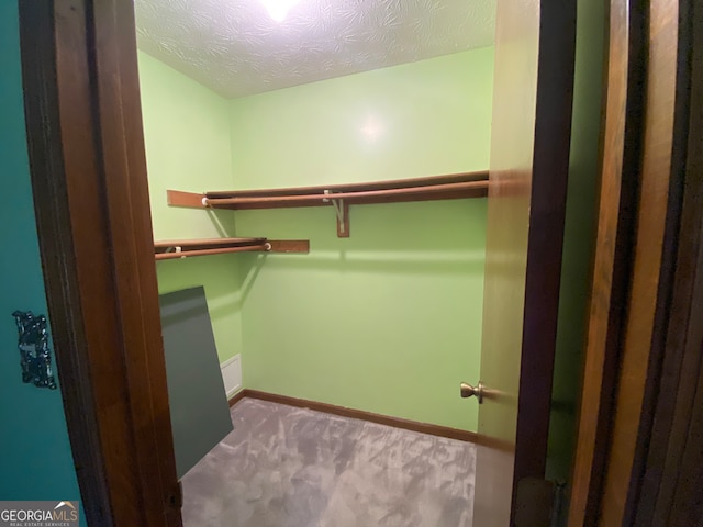 spacious closet featuring carpet floors