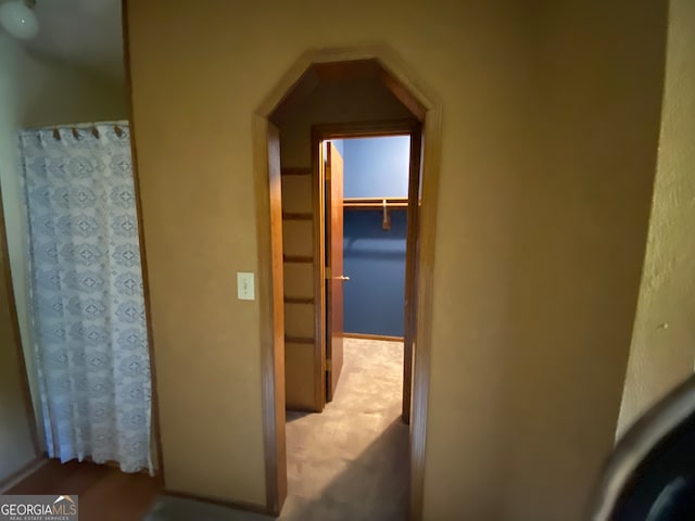 corridor featuring carpet flooring