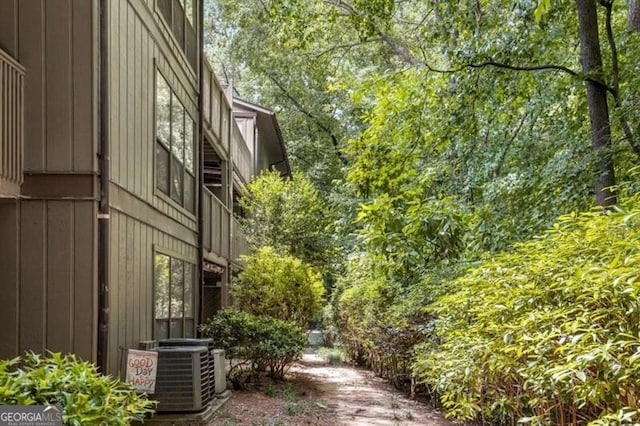 view of home's exterior featuring central AC