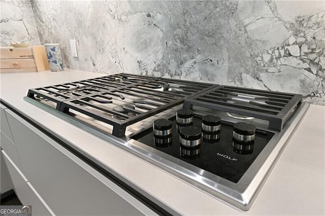 room details featuring stainless steel gas stovetop