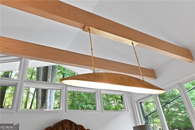 room details with beam ceiling