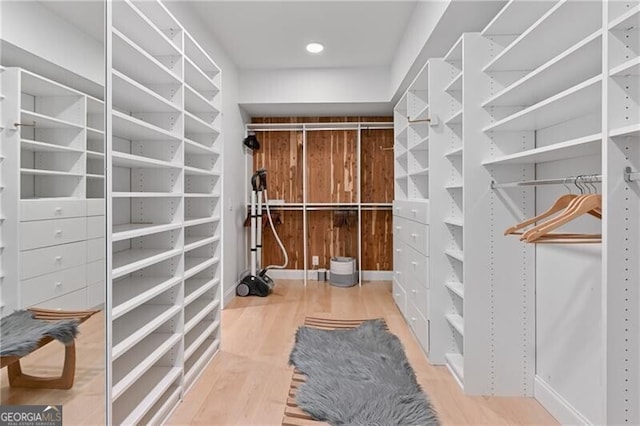 spacious closet with hardwood / wood-style floors