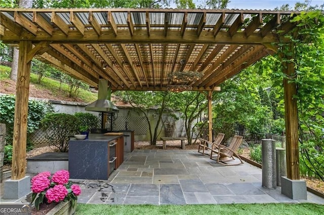 view of patio / terrace with a pergola