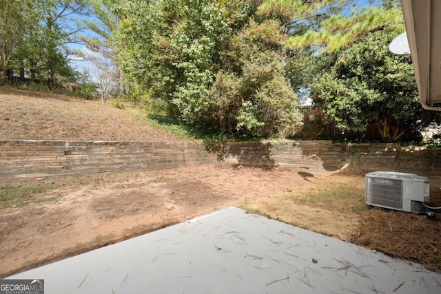 view of yard with a patio area and cooling unit