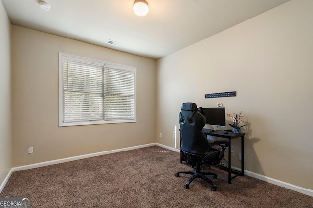 office space featuring carpet floors