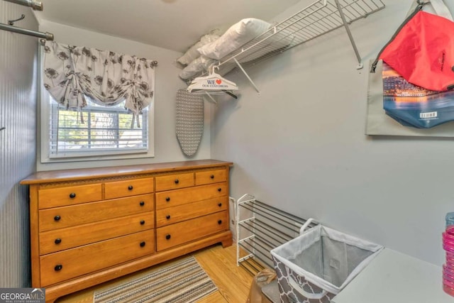 spacious closet with light wood-type flooring