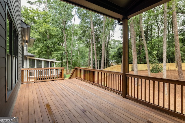 view of wooden deck