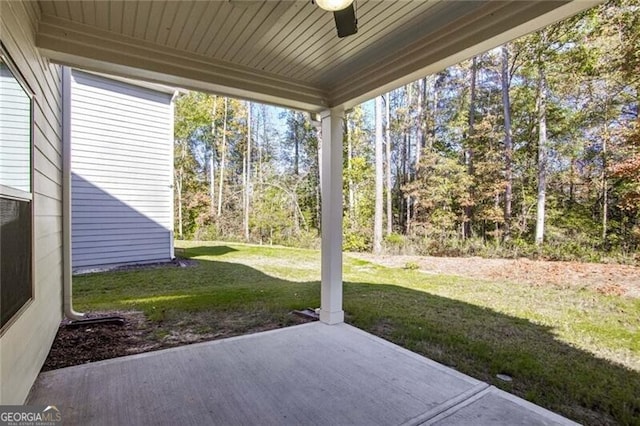 view of patio / terrace with ceiling fan