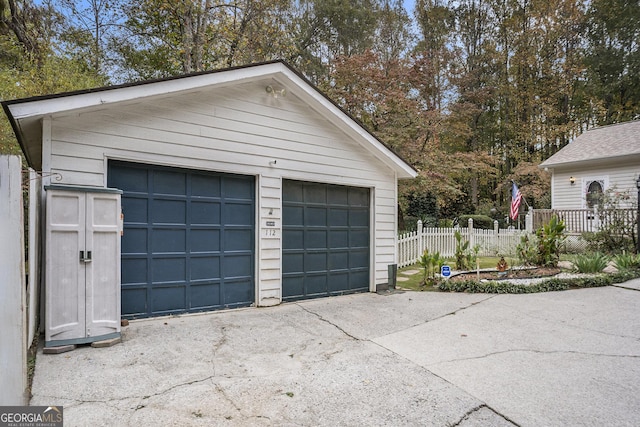 view of garage