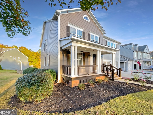 view of front of home with covered porch