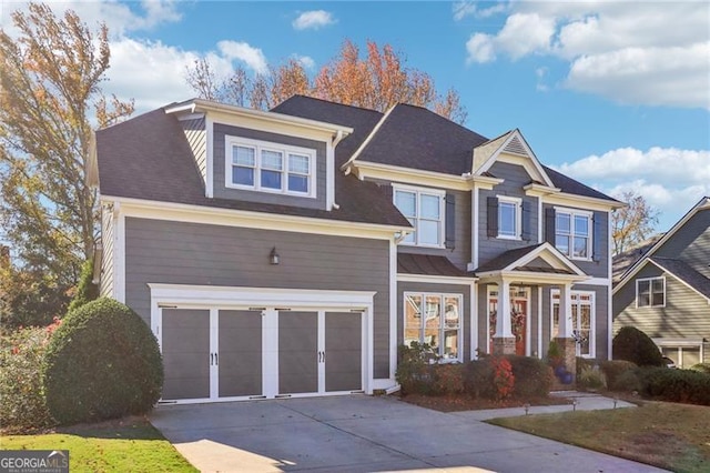 view of front of house with a garage