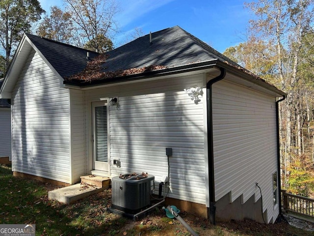 view of property exterior featuring central AC unit